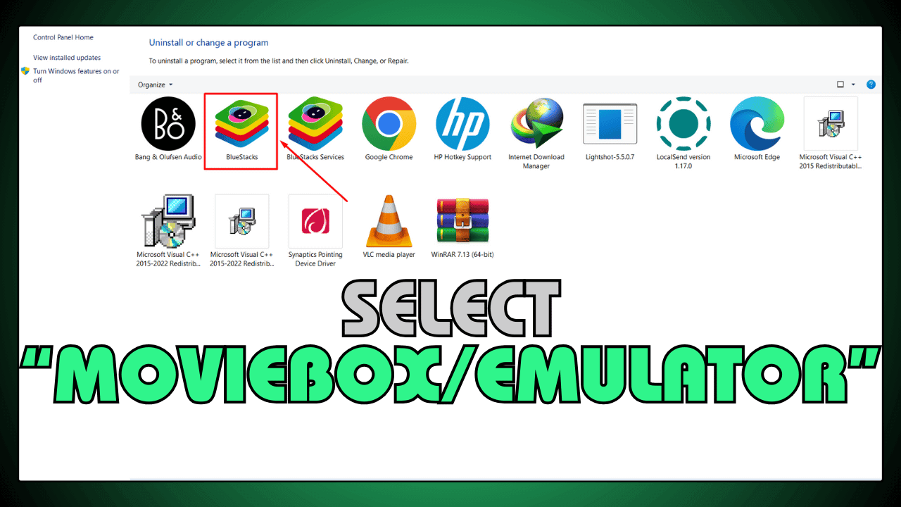 Select MovieBox or Emulator