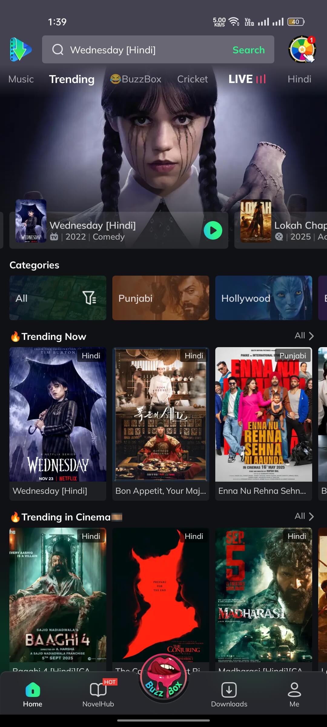 Front Page of MovieBox