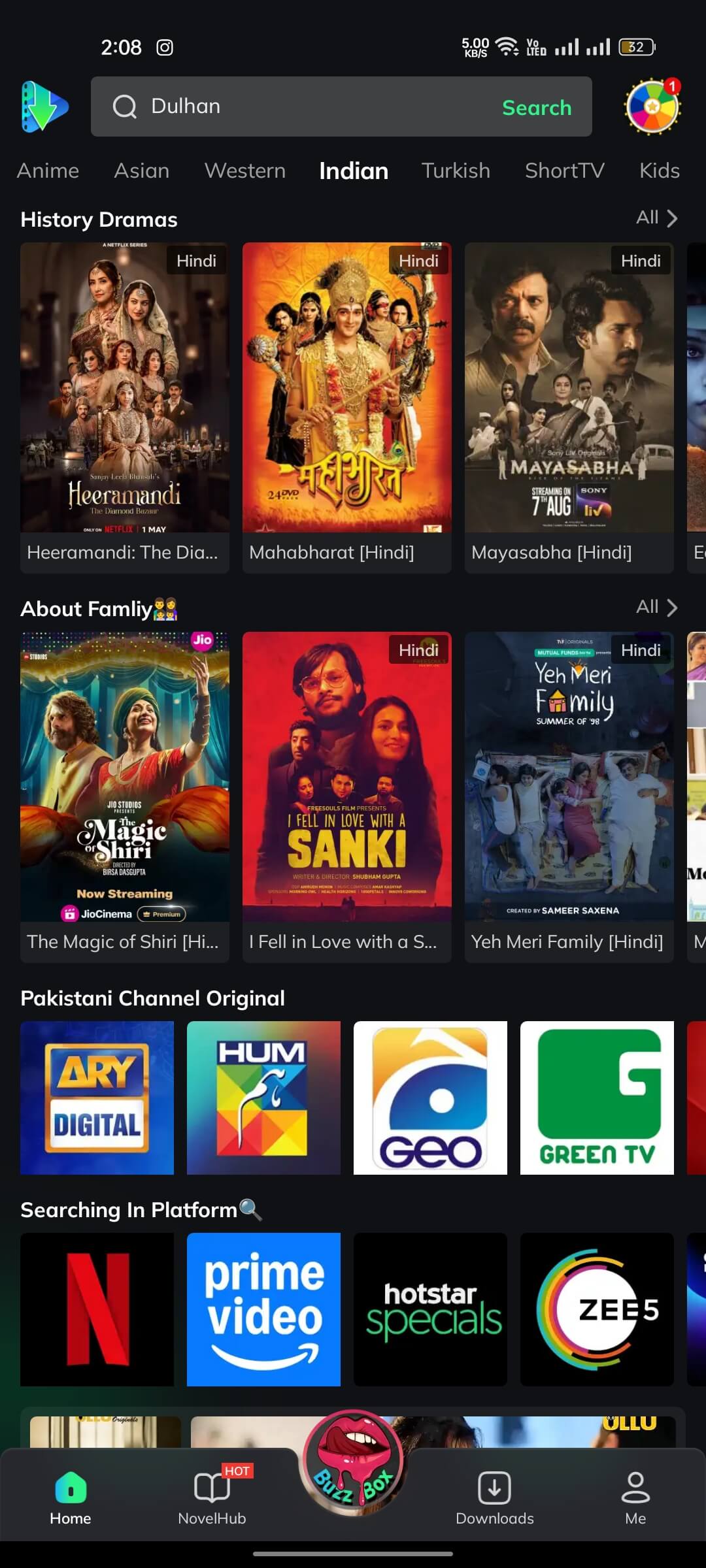 OTT Platforms and Pakistani Origianl Channels on MovieBox
