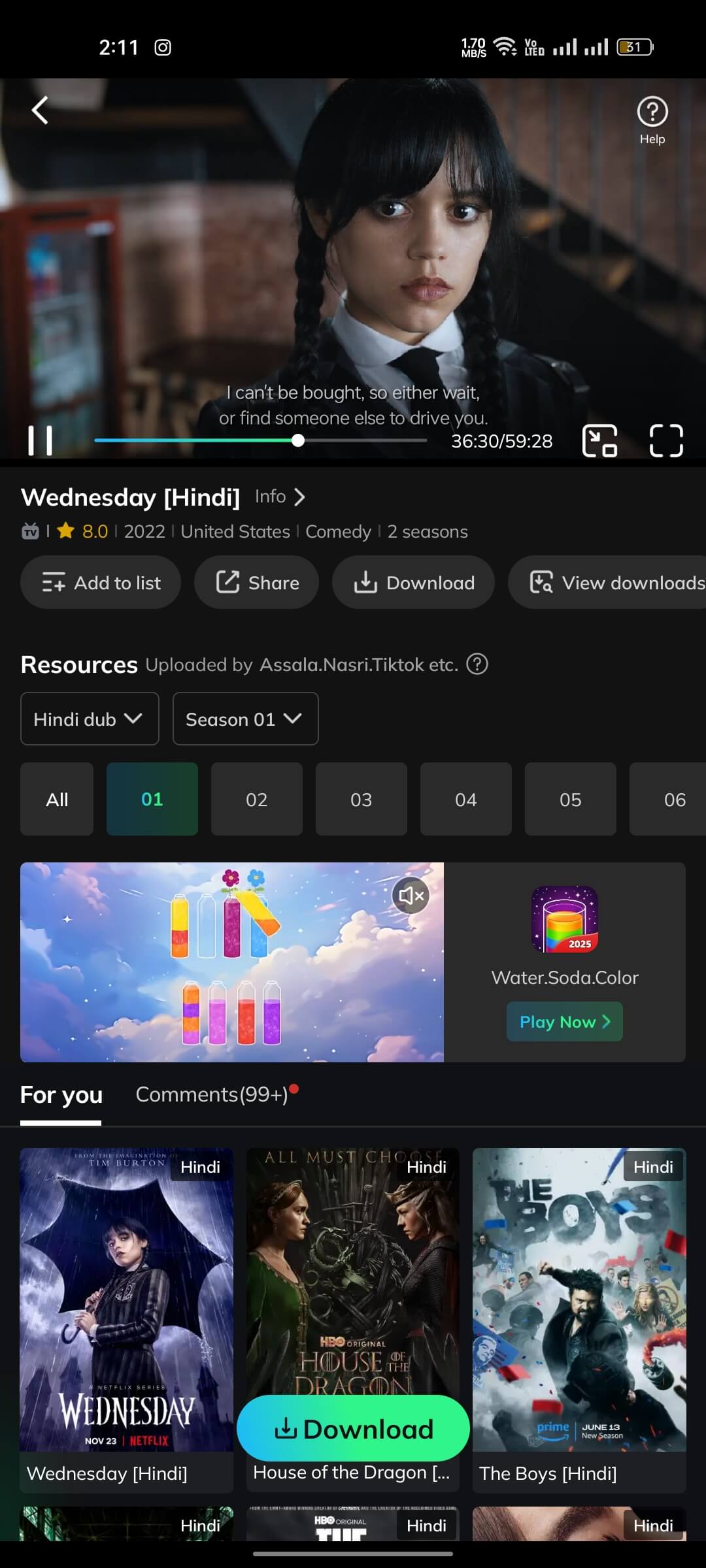 Wednesday Season on MovieBox